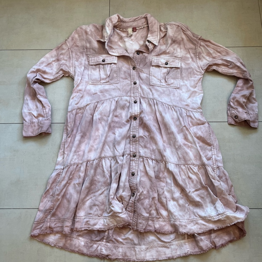 Pilcro Tie Die Button-Up Dress